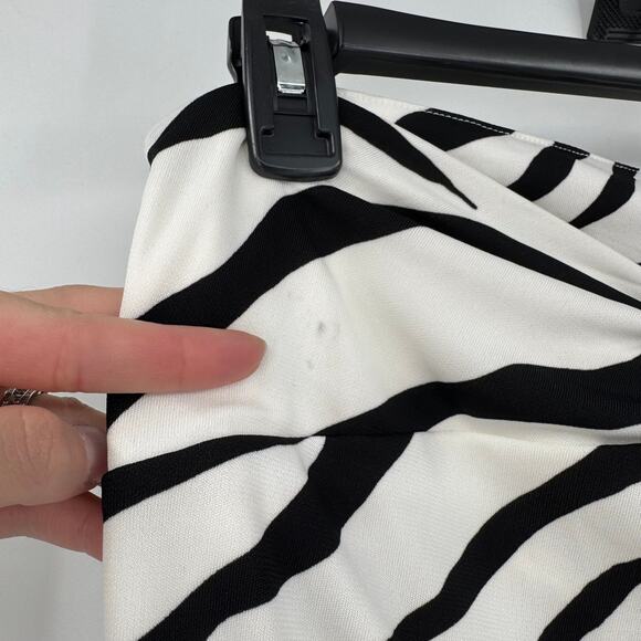 INC International Concepts Women Midi Twist Skirt Zebra Print Black White XL - Picture 6 of 12